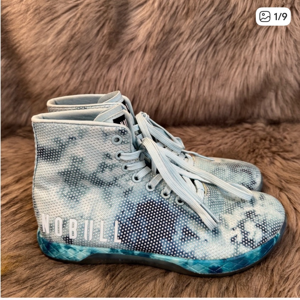 NOBULL Cloud Pattern High-Tops in Blue and White